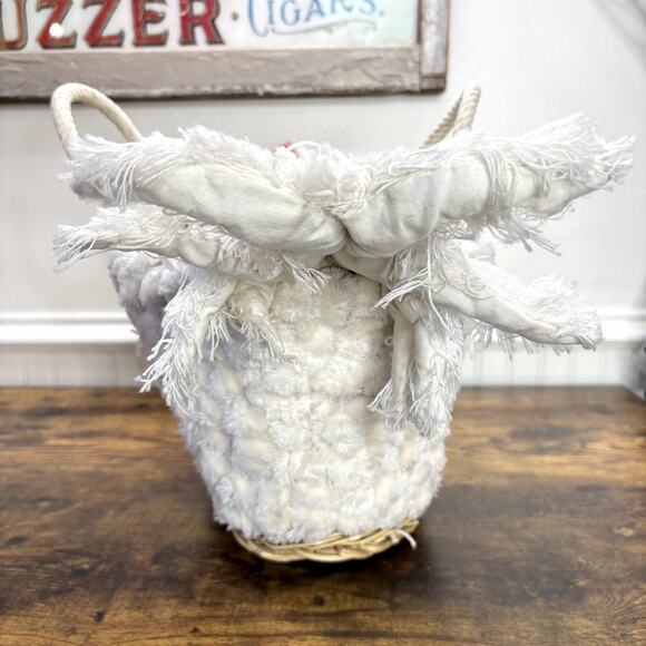 Hen Egg Gathering Basket Macrame Chicken Handmade Farmhouse Decor Rustic Large - Picture 4 of 16